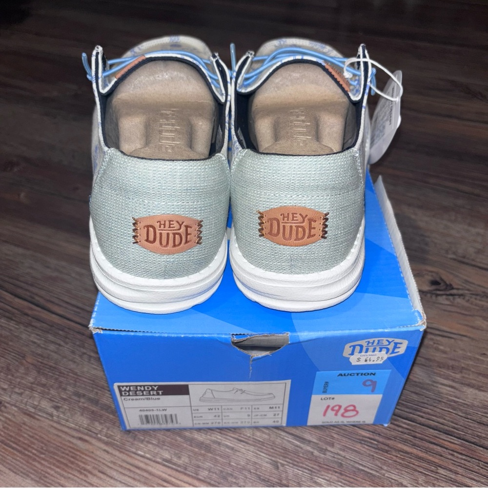 Women's Hey Dudes Wendy Desert In Blue Cream US Size 11 New Western Cactus - Picture 3 of 7